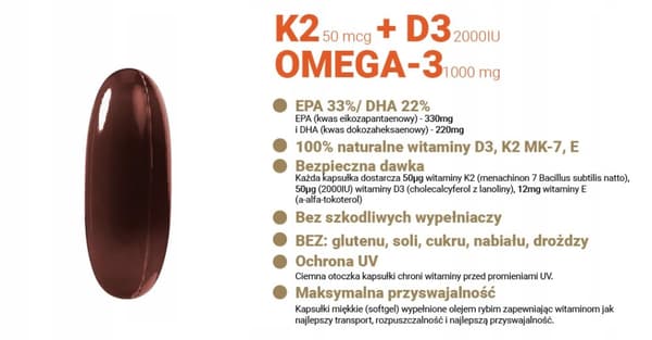 Altopharma K2 + D3 + Omega-3 vitamin KD 90 kapslar.