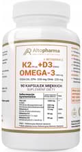 Miniatyrbild 1 av 4: Altopharma K2 + D3 + Omega-3 vitamin KD 90 kapslar.
