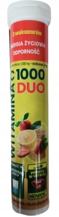 Miniatyrbild 1 av 3: UNIPHAR Vitamin C 1000 DUO 20 brustabletter