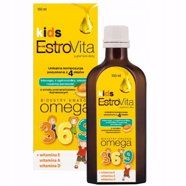 ESTROVITA KIDS apelsin-banan OMEGA 3-6-9 150 ml