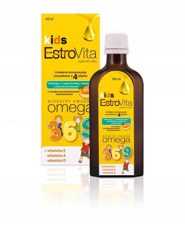 ESTROVITA KIDS apelsin-banan OMEGA 3-6-9 150 ml