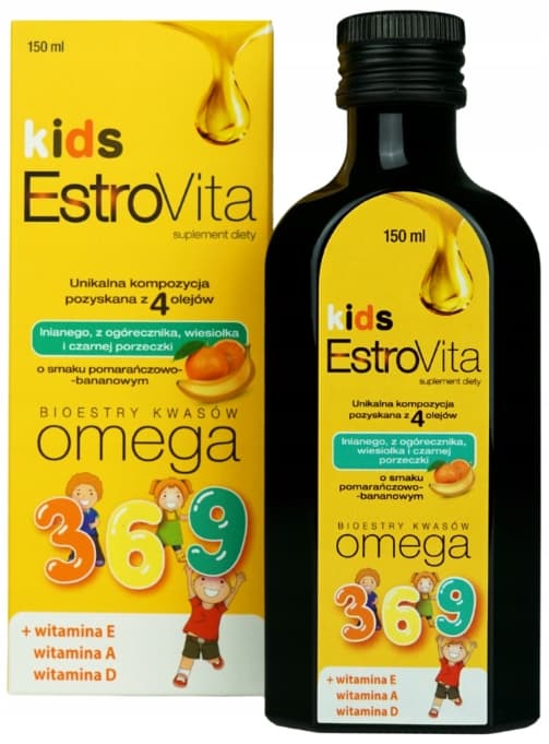 ESTROVITA KIDS apelsin-banan OMEGA 3-6-9 150 ml