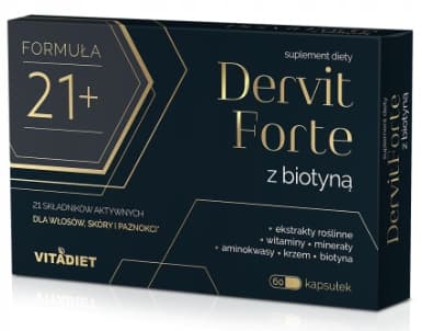 DERVIT FORTE MED BIOTIN hår hud Vitadiet 60 kapslar