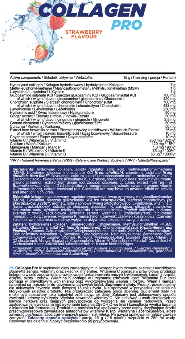 SFD ALLNUTRITION Kollagen PRO jordgubb 400 g