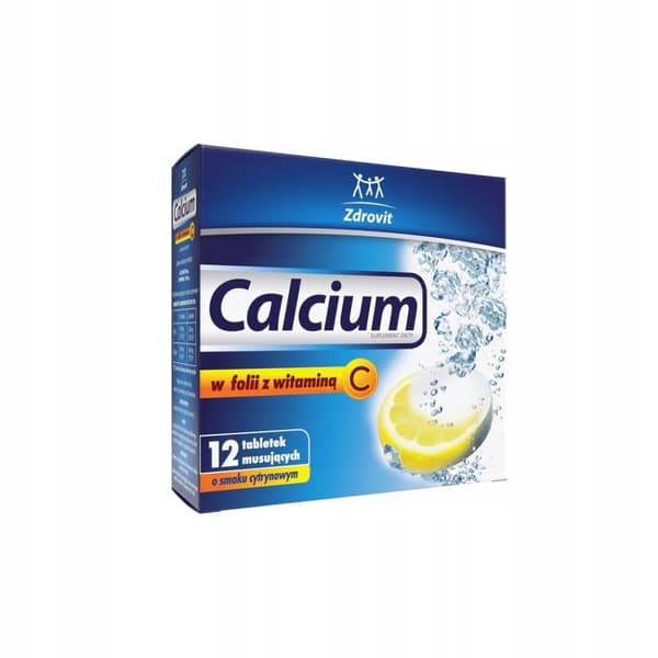 Zdrovit Kalcium i folie med C-vitamin kalcium 12 tabletter.
