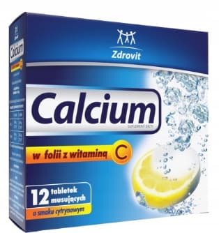 Zdrovit Kalcium i folie med C-vitamin kalcium 12 tabletter.