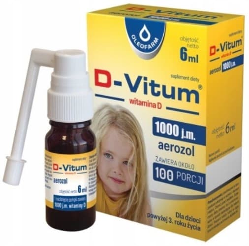 D-Vitum vitamin D 1000 i aerosol i MCT-olja 6ml