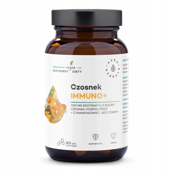 Vitlök Immuno+ immunitet AURA HERBALS 60 kapslar.