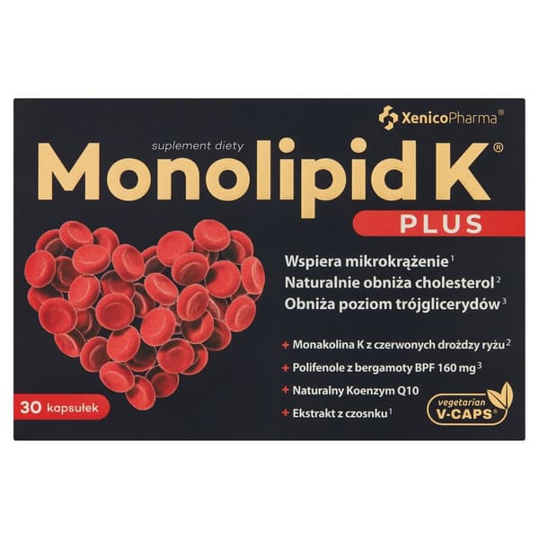 MONOLIPID K PLUS hjärtkolesterol Xenico 30 kapslar.