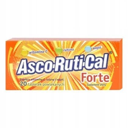 ASCORUTICAL FORTE rutin kalcium vitamin C 20 tabletter.