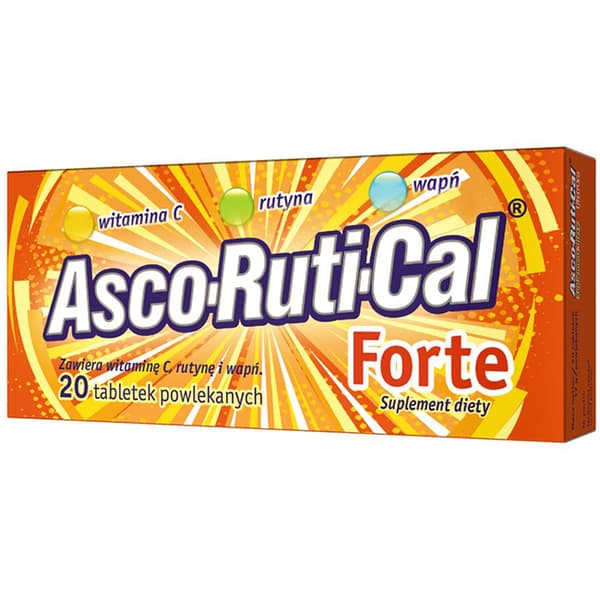 ASCORUTICAL FORTE rutin kalcium vitamin C 20 tabletter.