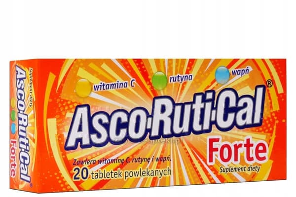 ASCORUTICAL FORTE rutin kalcium vitamin C 20 tabletter.