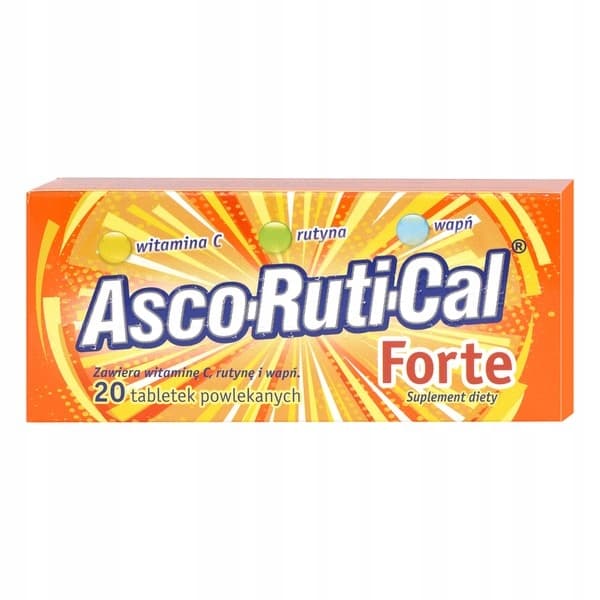 ASCORUTICAL FORTE rutin kalcium vitamin C 20 tabletter.