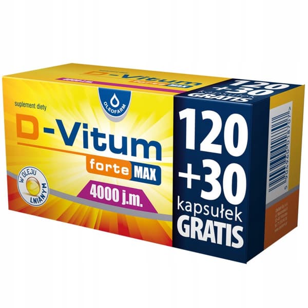 D-Vitum Forte Max 4000 D-vitamin 150 kapsler.