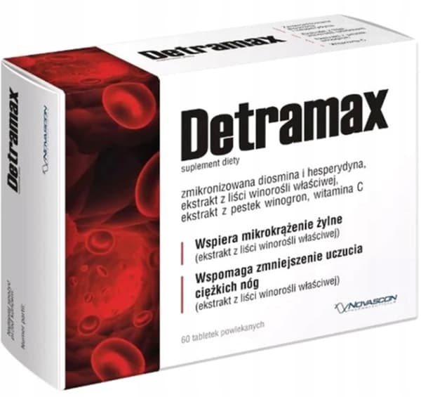 DETRAMAX PLUS trötta ben DIOSMINA Novascon 60 tabletter