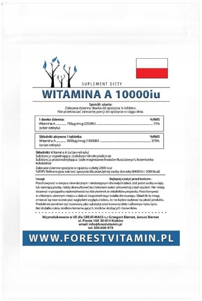 Skogsvitamin Vitamin A 10000iu RETINOL ABSORBERBAR STARK 100 tabletter