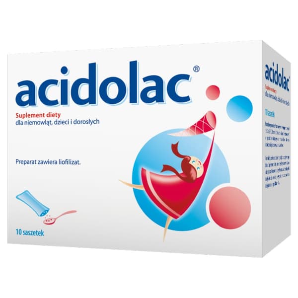ACIDOLAC probiotika för spädbarn, barn och vuxna Polpharma 10 dospåsar