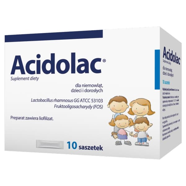 ACIDOLAC probiotika för spädbarn, barn och vuxna Polpharma 10 dospåsar