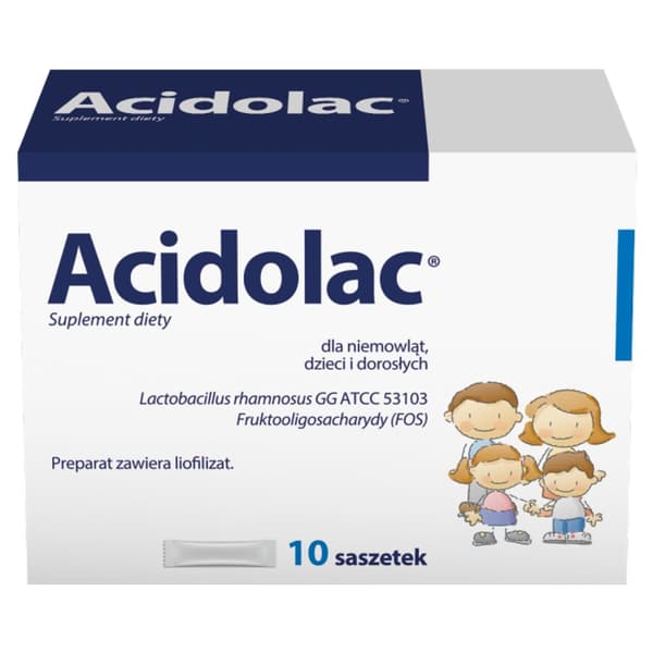 ACIDOLAC probiotika för spädbarn, barn och vuxna Polpharma 10 dospåsar
