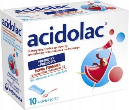 ACIDOLAC probiotika för spädbarn, barn och vuxna Polpharma 10 dospåsar