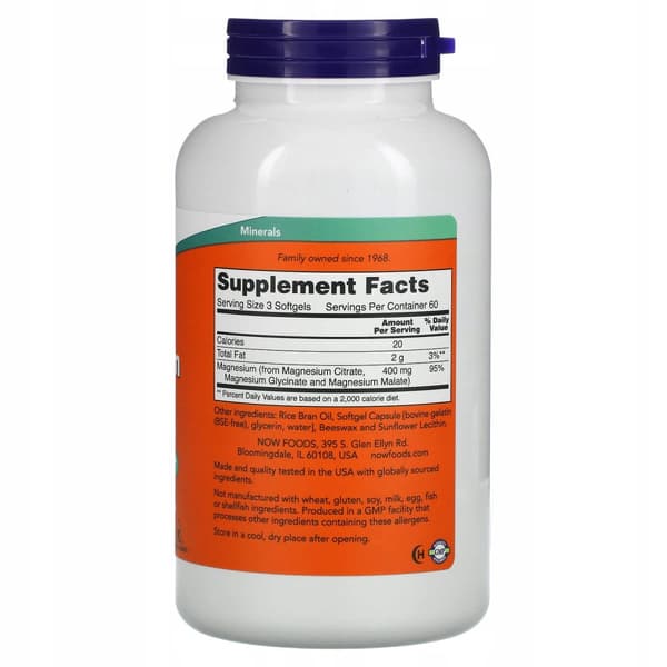 NOW FOODS Magnesiumcitrat magnesiumcitrat 180 kapslar