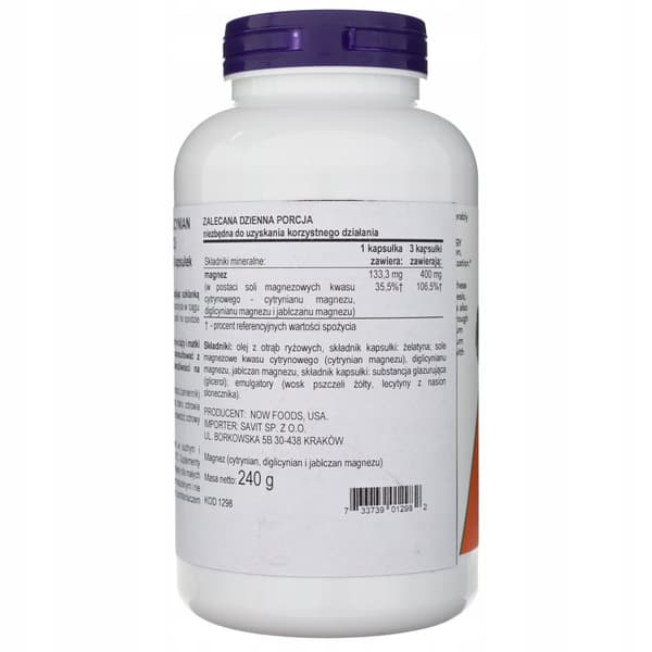NOW FOODS Magnesiumcitrat magnesiumcitrat 180 kapslar