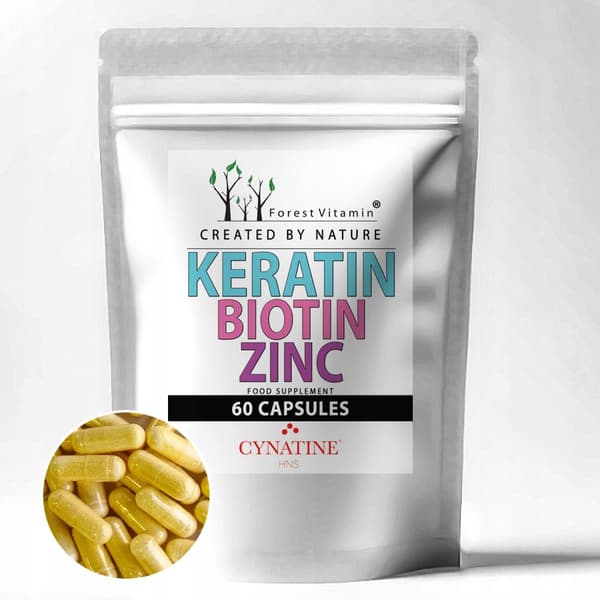 Skogsvitaminkeratin 500 mg + biotin 2,5 mg + zink 15 mg 60 kapslar