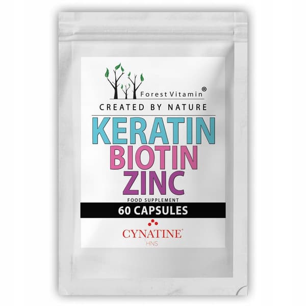 Skogsvitaminkeratin 500 mg + biotin 2,5 mg + zink 15 mg 60 kapslar