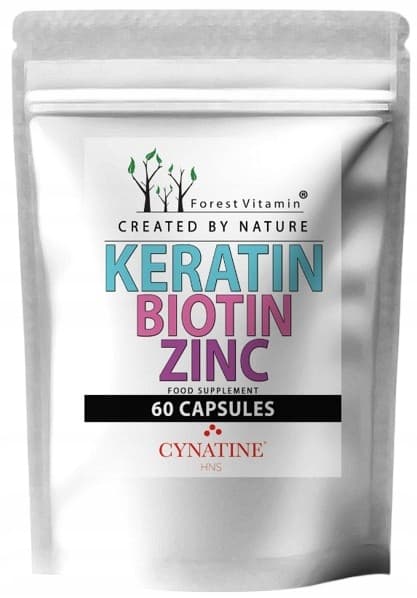 Skogsvitaminkeratin 500 mg + biotin 2,5 mg + zink 15 mg 60 kapslar