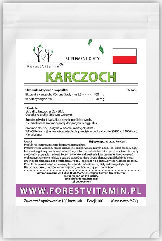 Skovvitamin Artiskok 400 mg lever fordøjelsessystem 100 kapsler