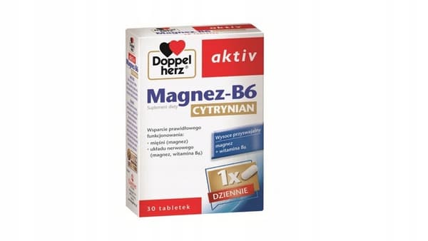 DOPPELHERZ AKTIV Magnesium B6 Citrat NERVSYSTEM MUSKLER 30 tabletter