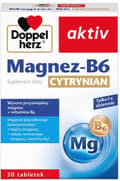 Miniatyrbild 1 av 5: DOPPELHERZ AKTIV Magnesium B6 Citrat NERVSYSTEM MUSKLER 30 tabletter
