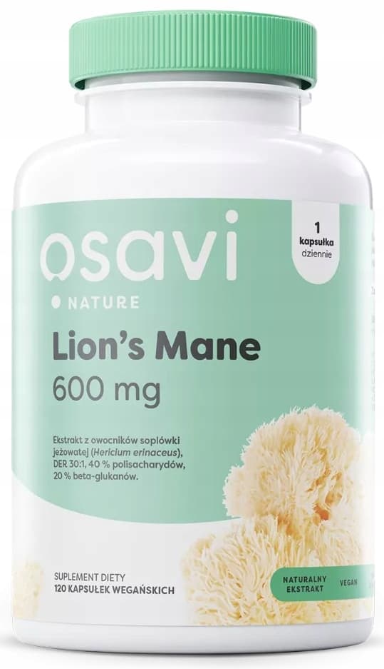 OSAVI LEJONHÅRD 600 mg Lejonhårsextrakt 120 kapslar