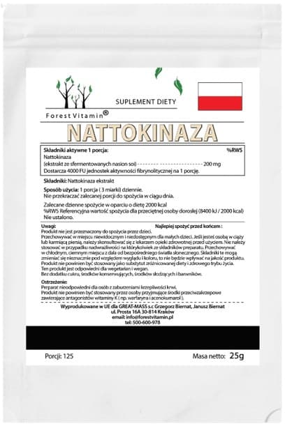 Skogsvitamin Nattokinaspulver TRYCKCIRKULATION BLOD 25 g