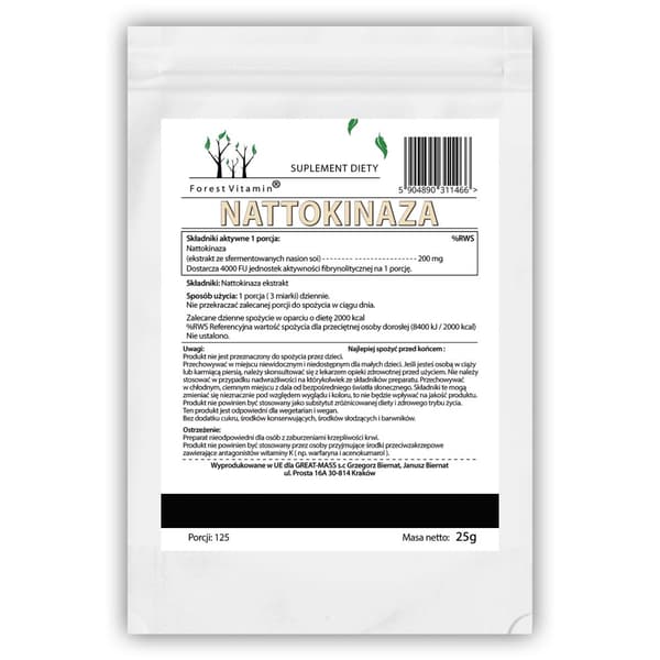 Skogsvitamin Nattokinaspulver TRYCKCIRKULATION BLOD 25 g