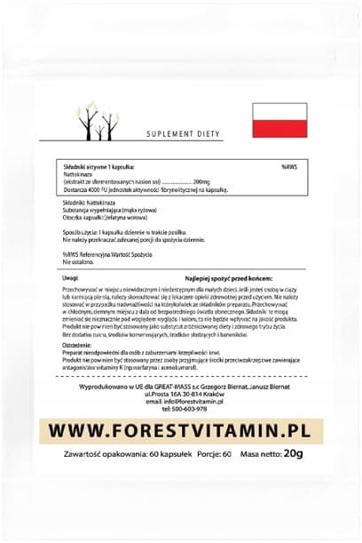 Forest Vitamin Strong Nattokinase 200mg Nattokinase 60 kapslar