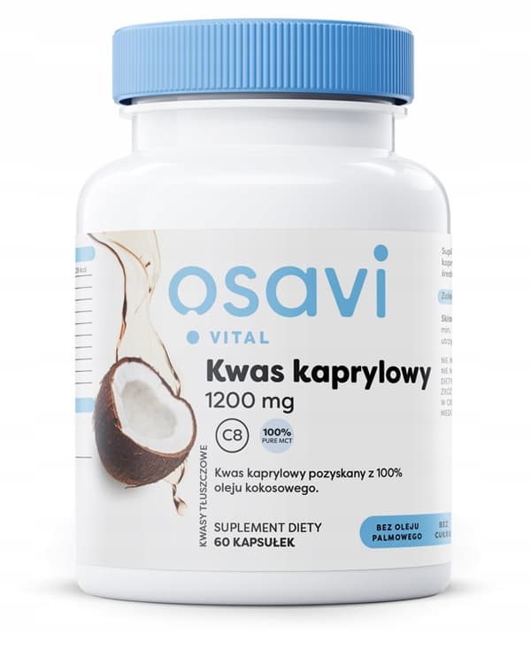 OSAVI KAPRYLSYRA 1200 mg matsmältningssystemet energi 60 kapslar