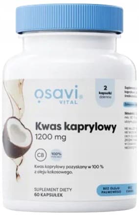 OSAVI KAPRYLSYRA 1200 mg matsmältningssystemet energi 60 kapslar