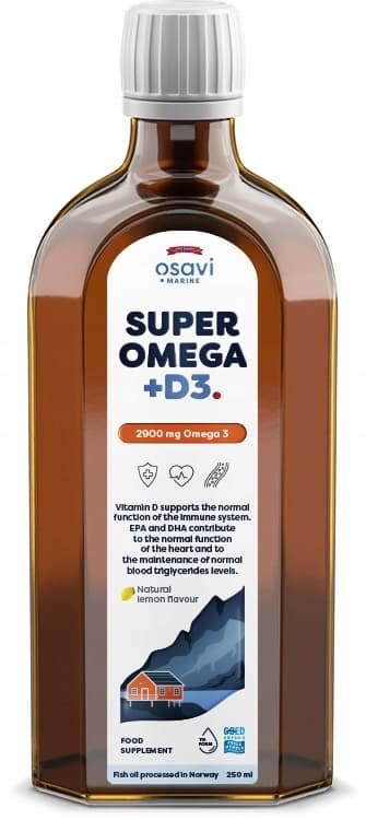 OSAVI Daglig Omega Vitamin D3 1600 mg Omega 3 Citronolja 250 ml