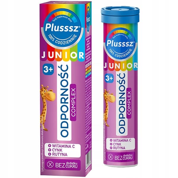 PLUSSSZ JUNIOR IMMUNITETSKOMPLEX C-vitamin zink för barn 20 tabletter. mus.