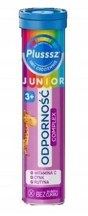 PLUSSSZ JUNIOR IMMUNITETSKOMPLEX C-vitamin zink för barn 20 tabletter. mus.