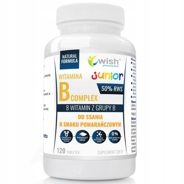 Wish Vitamin B-komplex Junior 120 sugtabletter