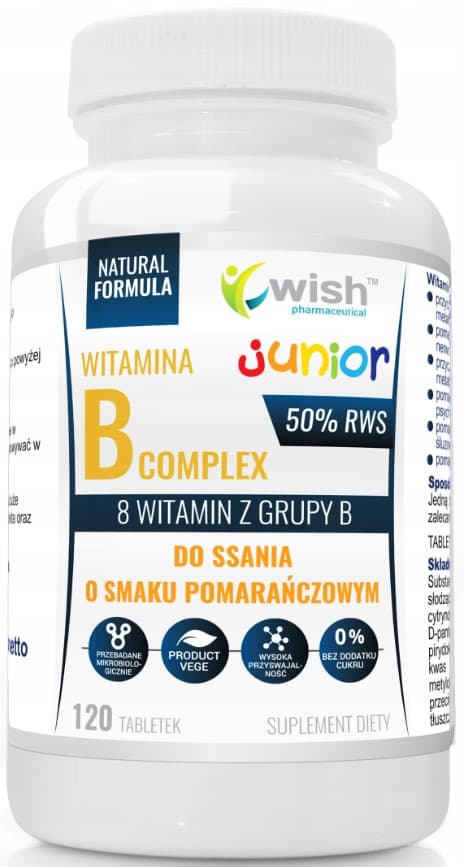 Wish Vitamin B-komplex Junior 120 sugtabletter