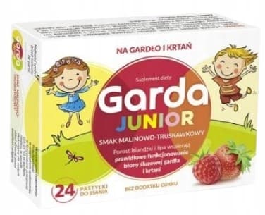 Garda Junior hallon-jordgubbssmak halsont 24 sugtabletter