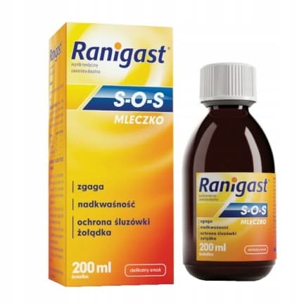 Ranigast SOS Mælk støtter halsbrand hyperaciditet 200 ml
