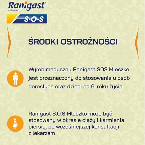 Ranigast SOS Mælk støtter halsbrand hyperaciditet 200 ml