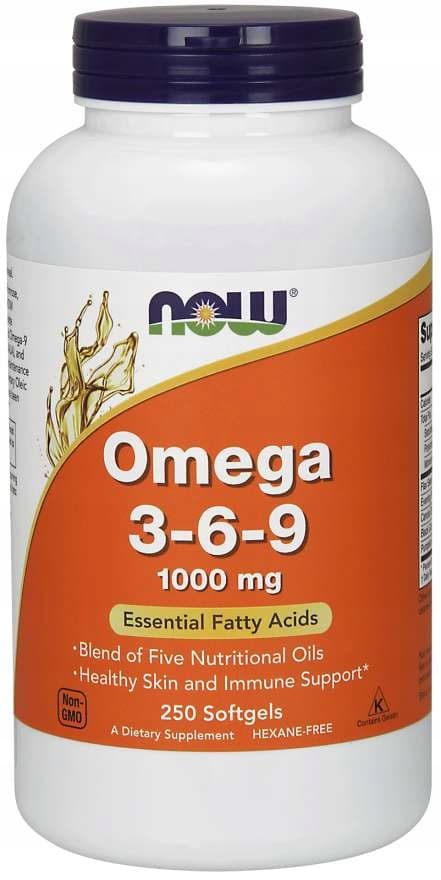 NOW FOODS Omega 3-6-9 1000 mg HJÄRTIMMUNITET 250 kapslar