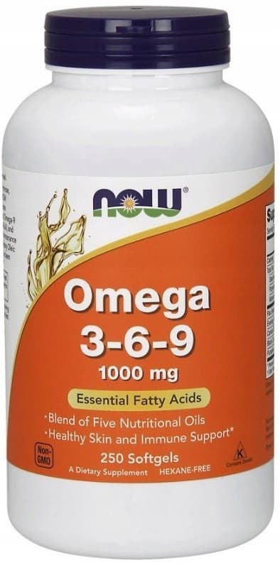 NOW FOODS Omega 3-6-9 1000 mg HJÄRTIMMUNITET 250 kapslar