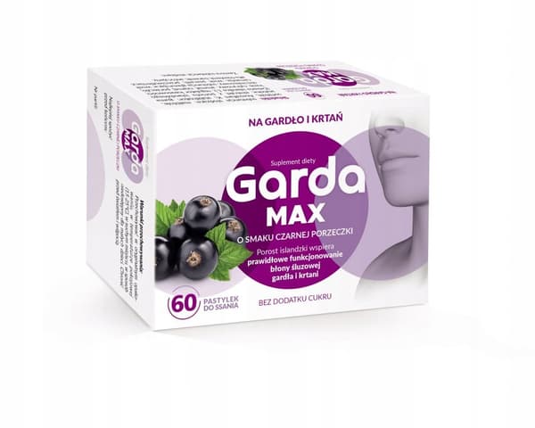 GARDA MAX halstabletter larynx svartvinbärssmak 60 tabletter