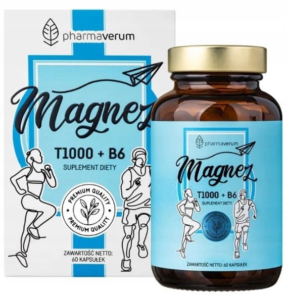 Pharmaverum Magnesium T1000+B6 vitamin B6 60 kapslar